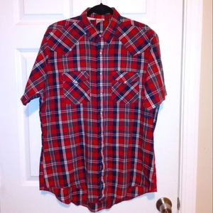 Western Frontier pearl snap short sleeve shirt Large